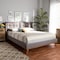 Baxton Studio Gretchen Grey Upholstered and Walnut Wood Queen Size Platform Bed 164-10658 - alternate 4